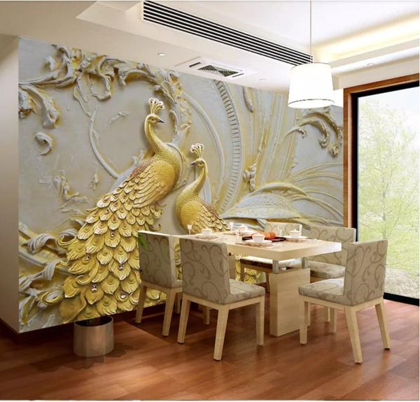 wallpaper for walls 3 d for living room 3d embossed golden peacock background wall painting
wallpaper for walls 3 d for living room 3d embossed golden peacock background wall painting