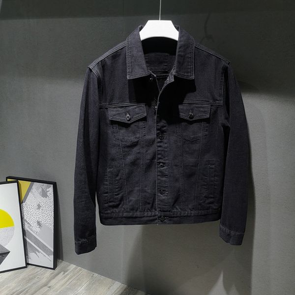 mens designer denim coat slim cotton tooling jacket fashion casual denim clothes black stretch, Black;brown
mens designer denim coat slim cotton tooling jacket fashion casual denim clothes black stretch, Black;brown