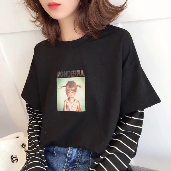 new arrival spring women's cartoon printed letters hoodies sweatshirt long sleeve o-neck hoodies stitching color, Black
new arrival spring women's cartoon printed letters hoodies sweatshirt long sleeve o-neck hoodies stitching color, Black