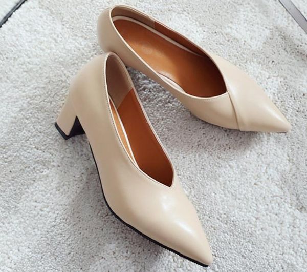 2019 women's shoes in spring and autumn with new style high heel coarse heel pointed end@218, Black
2019 women's shoes in spring and autumn with new style high heel coarse heel pointed end@218, Black