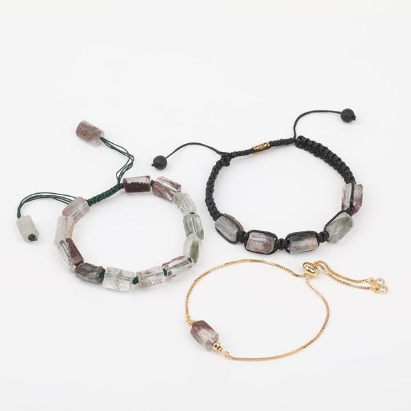 10pcs/lot natural green phantom quartz chip beads cord knotted adjustable bracelet women gold chains tennis bracelet wholesales, Golden;silver
10pcs/lot natural green phantom quartz chip beads cord knotted adjustable bracelet women gold chains tennis bracelet wholesales, Golden;silver