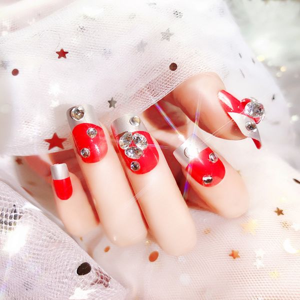 false nails bride red sparkling jewel pattern 24 sheet/set fake nail tips round beauty glue design art manicure stickers e16, Red;gold
false nails bride red sparkling jewel pattern 24 sheet/set fake nail tips round beauty glue design art manicure stickers e16, Red;gold