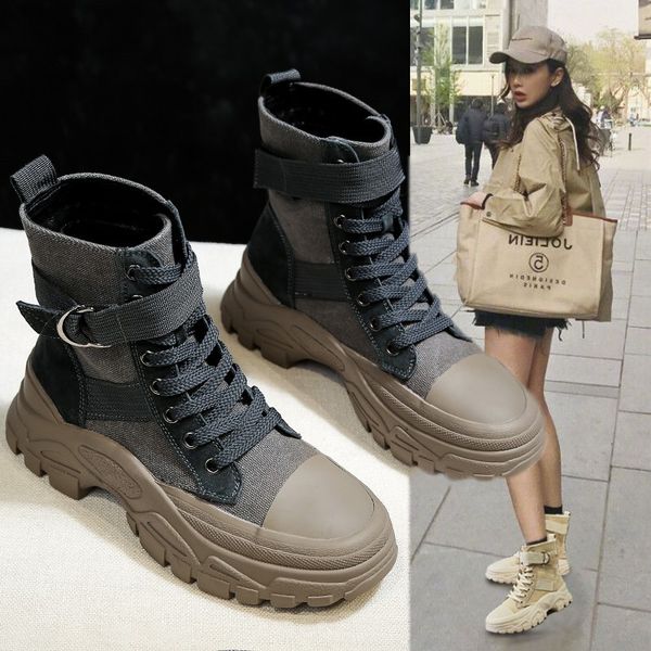 boots women's shoes new style thin british style breathable motorcycle boots thick bottomed versatile ankle, Black
boots women's shoes new style thin british style breathable motorcycle boots thick bottomed versatile ankle, Black