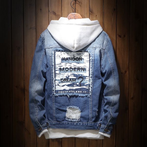 new denim jacket men's denim clothing man coats fashion jeans jacket casual loose ripped holes vintage bomber denim jacket, Black;brown
new denim jacket men's denim clothing man coats fashion jeans jacket casual loose ripped holes vintage bomber denim jacket, Black;brown