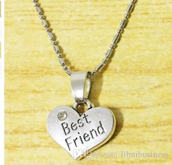 

10pc/lot 2 styles friend necklace long distance friendship sisters jewelry gift drop shipping new arrival jewelry pendant necklace, Silver