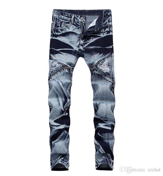 big size jeans men's snow jeans zip stitch hole denim pants slim casual streight leg jeans size 30-42 cj1887, Blue
big size jeans men's snow jeans zip stitch hole denim pants slim casual streight leg jeans size 30-42 cj1887, Blue