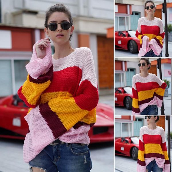 women's sweaters warm autumn winter loose long sleeves women sweater office daily rainbow striped streetwear kintting crew neck casual, White;black
women's sweaters warm autumn winter loose long sleeves women sweater office daily rainbow striped streetwear kintting crew neck casual, White;black