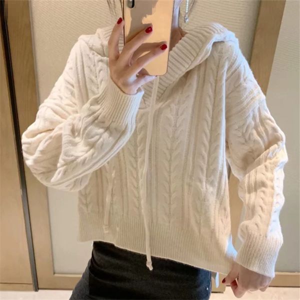 knitted sweater women hooded knitting pullover 2019 casual feminine coat knitwear streetwear sweaters woman clothes pull femme, White;black
knitted sweater women hooded knitting pullover 2019 casual feminine coat knitwear streetwear sweaters woman clothes pull femme, White;black