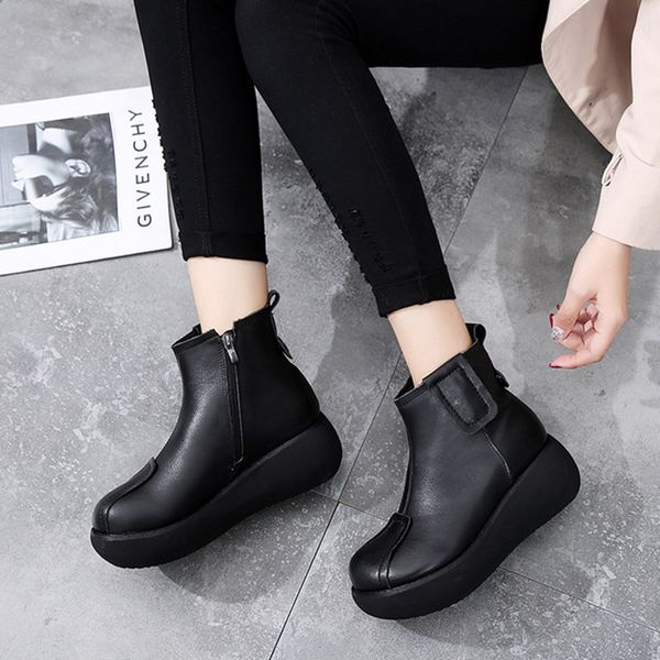 2019 winter new fashion short boots women plus velvet warm women's boots soft comfortable heighten women's, Black
2019 winter new fashion short boots women plus velvet warm women's boots soft comfortable heighten women's, Black