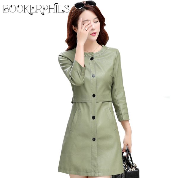 2019 autumn winter single breasted slim pu faux leather jacket for women plus size casual coat female windbreaker outwear 5xl, Black 
2019 autumn winter single breasted slim pu faux leather jacket for women plus size casual coat female windbreaker outwear 5xl, Black