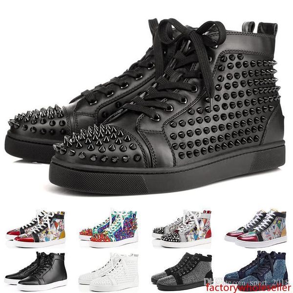 fashion 2019 luxury designer for men women red bottoms shoes studded spikes flat sneakers party genuine leather casual rivet shoe size 36-47
fashion 2019 luxury designer for men women red bottoms shoes studded spikes flat sneakers party genuine leather casual rivet shoe size 36-47