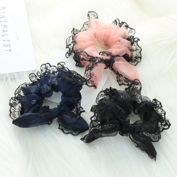 sweet lace ear bow elastic hair ties scrunchies for hair women accessories 
sweet lace ear bow elastic hair ties scrunchies for hair women accessories
