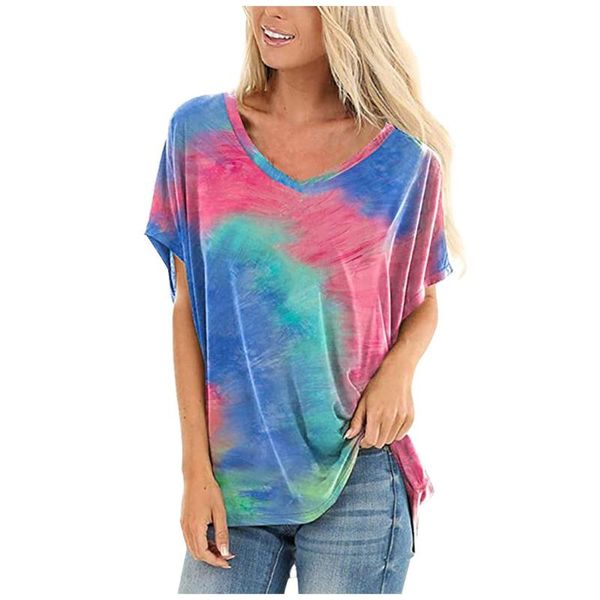 short sleeve floral t-shirt printed fashion women casual tie-dye v-neck gradient multicolor blusas elegantes de mujer 2020, White
short sleeve floral t-shirt printed fashion women casual tie-dye v-neck gradient multicolor blusas elegantes de mujer 2020, White