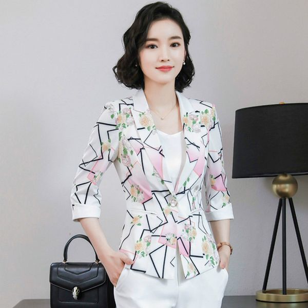 2018 women print blazer vintage slim three quarter sleeve blazers female ol casual elegant jacket woman plus size work wear suit, White;black
2018 women print blazer vintage slim three quarter sleeve blazers female ol casual elegant jacket woman plus size work wear suit, White;black