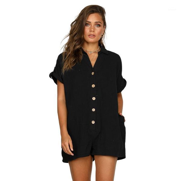 jumpsuits loose button one piece trousers fashion casual apparel womens new fashion pure color shorts, Black;white
jumpsuits loose button one piece trousers fashion casual apparel womens new fashion pure color shorts, Black;white