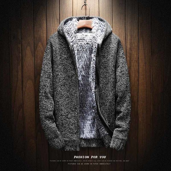 autumn winter fashion thick fleece hooded knitting sweatercoat keep warm sweater cardigans zipper coat, White;black
autumn winter fashion thick fleece hooded knitting sweatercoat keep warm sweater cardigans zipper coat, White;black