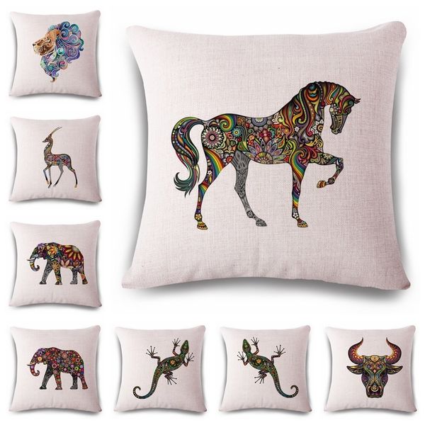 tattoo animal hand cotton flax pillow back cushion