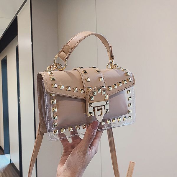 new design fashion transparent shoulder bag unique rivet 2in1 square bag messenger width 19cm height 12cm thickness 7cm
new design fashion transparent shoulder bag unique rivet 2in1 square bag messenger width 19cm height 12cm thickness 7cm
