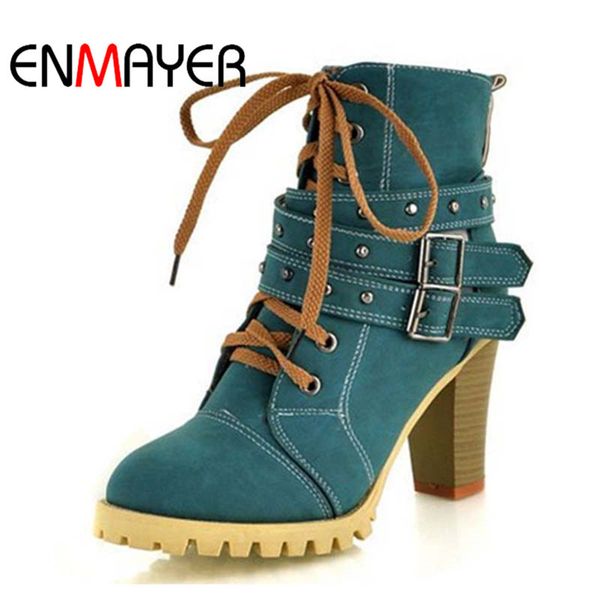 enmayer fashion women boots style lace up high heels boots waterproof platform ankle boots for women shoes new sale shoes women t200425, Black
enmayer fashion women boots style lace up high heels boots waterproof platform ankle boots for women shoes new sale shoes women t200425, Black