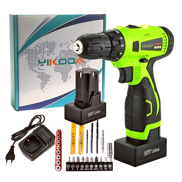 cordless drill 25v battery electric screwdriver home diy room decoration rechargeable drill two battery carton plus accessories
cordless drill 25v battery electric screwdriver home diy room decoration rechargeable drill two battery carton plus accessories
