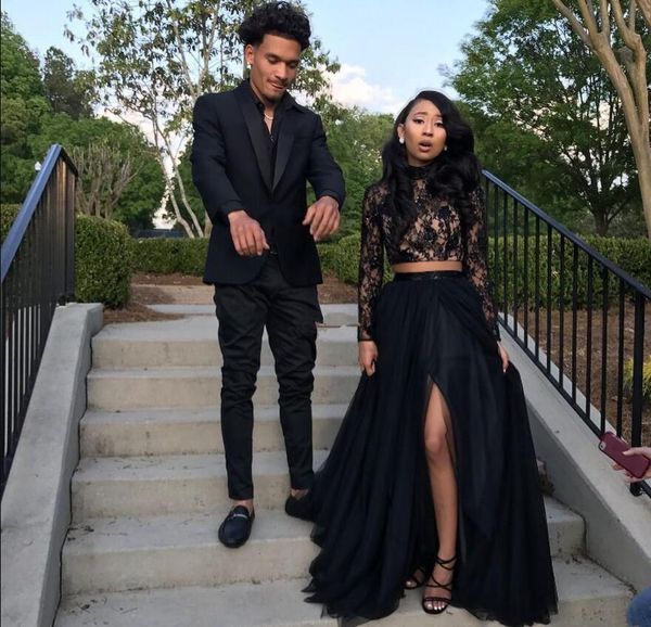 new black long sleeve prom dresses 2019 formal evening party pageant gowns african two pieces dress high neck plus size custom made
new black long sleeve prom dresses 2019 formal evening party pageant gowns african two pieces dress high neck plus size custom made