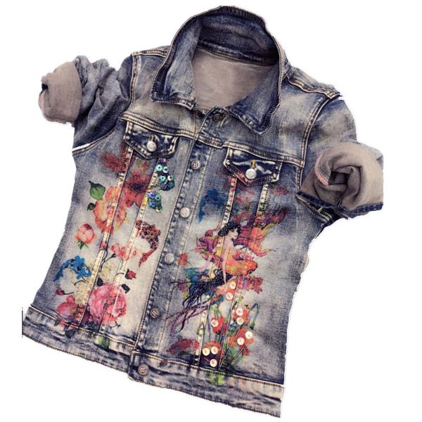 plus size 3xldenim jacket women spring autumn sequined printed slim ladies printed jeans coat, Black;brown
plus size 3xldenim jacket women spring autumn sequined printed slim ladies printed jeans coat, Black;brown