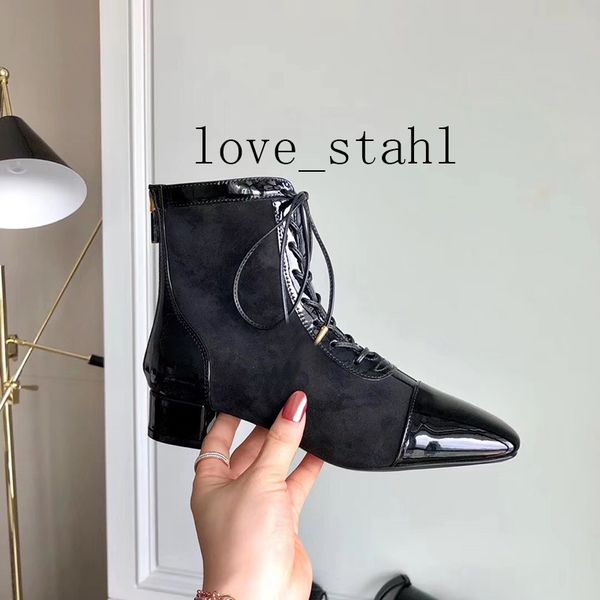 2019 women cow patent leather stitching stretch velvet fashion lace short boots tassel decorative high heel women's boots, Black
2019 women cow patent leather stitching stretch velvet fashion lace short boots tassel decorative high heel women's boots, Black