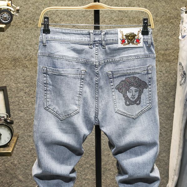 mens designer dusha high-end cotton thin light-colored slim jeans, Blue
mens designer dusha high-end cotton thin light-colored slim jeans, Blue