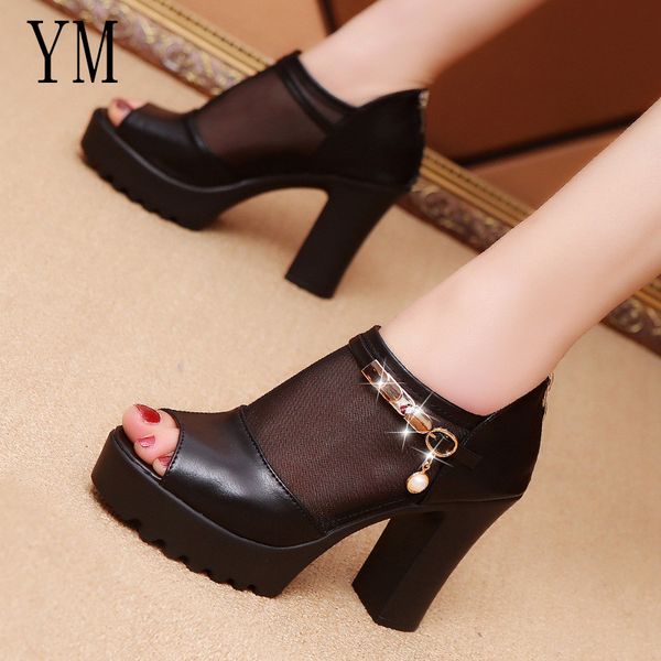 2019 women sandals square high heel summer shoes woman pumps flower net hollow peep toe gladiator sandals size 35-39, Black
2019 women sandals square high heel summer shoes woman pumps flower net hollow peep toe gladiator sandals size 35-39, Black