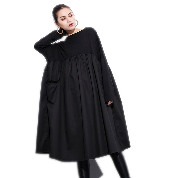 Fashion Black Spring Women Dress O -Neck Long Sleeve Patchwork Loose A -Line Pockets Women Casual Dress
Fashion Black Spring Women Dress O -Neck Long Sleeve Patchwork Loose A -Line Pockets Women Casual Dress