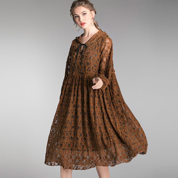 lanmrem 2020 new spring and summer tound neck petal sleeves lace hollow out pullover loose big size female vacation dress wl1350, White
lanmrem 2020 new spring and summer tound neck petal sleeves lace hollow out pullover loose big size female vacation dress wl1350, White