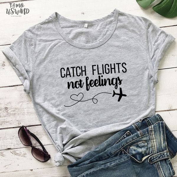 women men catch flights not feelings t shirt cotton ladies gift pink casual slogan trendy outfits tshirts, White
women men catch flights not feelings t shirt cotton ladies gift pink casual slogan trendy outfits tshirts, White