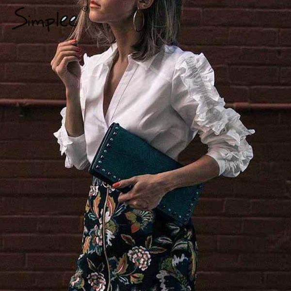 simplee elegant women white blouse hollow out ruffled women shirts office ladies work wear autumn lapel transparent blouses
simplee elegant women white blouse hollow out ruffled women shirts office ladies work wear autumn lapel transparent blouses