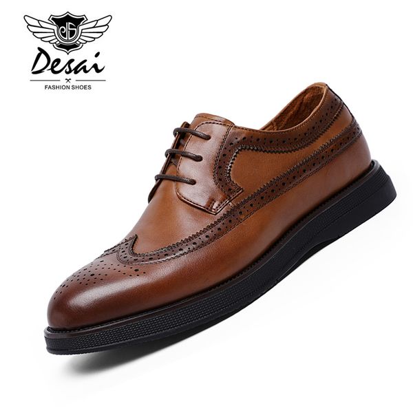 desai 2019 men's casual shoes genuine leather brock carved hollow retro breathable formal shoes men eur size 38-44, Black
desai 2019 men's casual shoes genuine leather brock carved hollow retro breathable formal shoes men eur size 38-44, Black