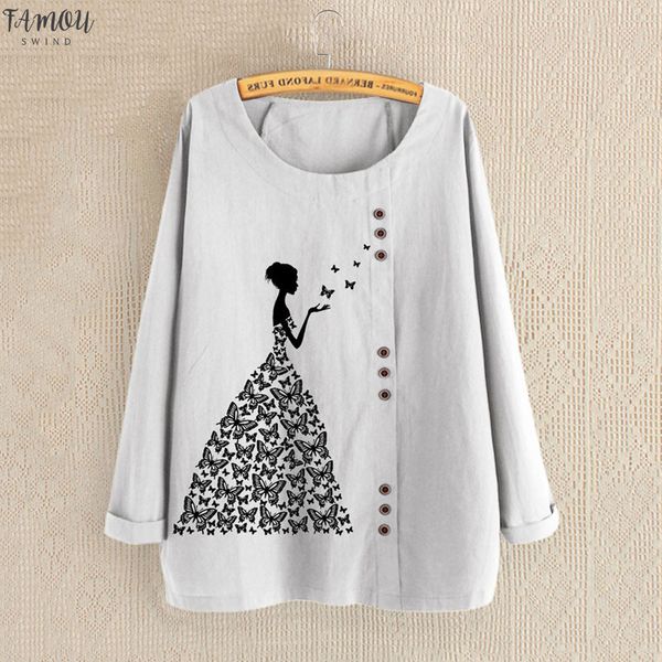 large size women linen blouse autumn fashion print long sleeve shirts cotton linen o neck blouse shirt tallas grandes mujer, White
large size women linen blouse autumn fashion print long sleeve shirts cotton linen o neck blouse shirt tallas grandes mujer, White