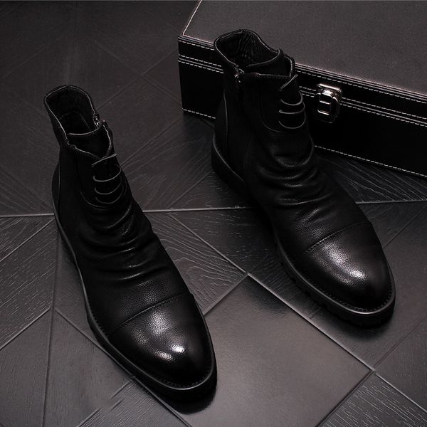 2020 men leather boots fashion spring autumn casual high shoes men leather boots microfiber high sneakers, Black
2020 men leather boots fashion spring autumn casual high shoes men leather boots microfiber high sneakers, Black