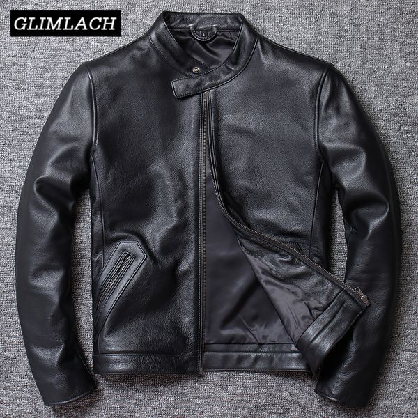 casual leather jacket men slim stand collar genuine 100% cowhide real leather large size 5xl motorcycle jacket biker coat male, Black
casual leather jacket men slim stand collar genuine 100% cowhide real leather large size 5xl motorcycle jacket biker coat male, Black
