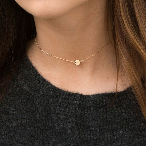 women's stainless steel wafer chocker pendant necklaces delicate allergy necklace beauty jewelry wholesale new, Silver
women's stainless steel wafer chocker pendant necklaces delicate allergy necklace beauty jewelry wholesale new, Silver