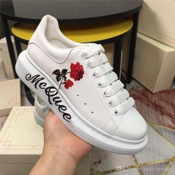 alexandemcque oversized sneakers white smooth calf leather lace-up split rose print letters trainers shoes with original box, Blue;gray
alexandemcque oversized sneakers white smooth calf leather lace-up split rose print letters trainers shoes with original box, Blue;gray