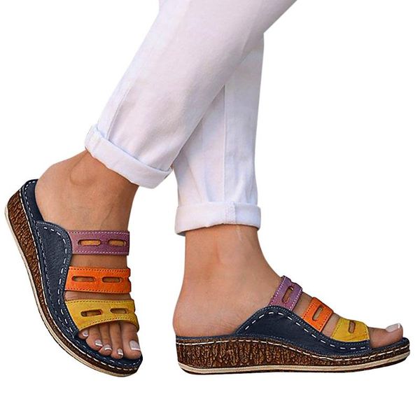 summer women slippers rome retro three-color casual shoes thick bottom wedge open toe sandals beach slip on slides female, Black
summer women slippers rome retro three-color casual shoes thick bottom wedge open toe sandals beach slip on slides female, Black