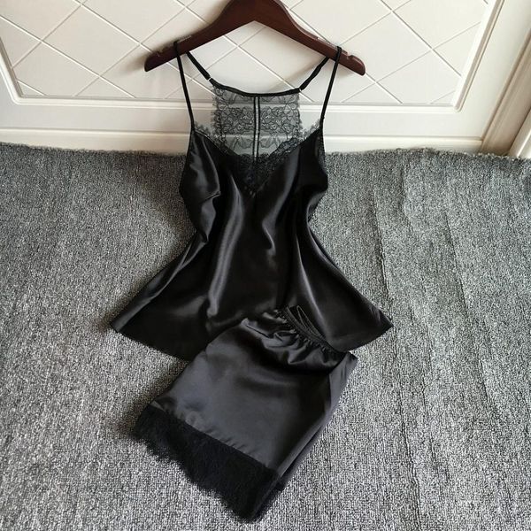 freshing summer lace woman pajama set twinset shorts suit korean sleeveless pajamas, Black;red
freshing summer lace woman pajama set twinset shorts suit korean sleeveless pajamas, Black;red