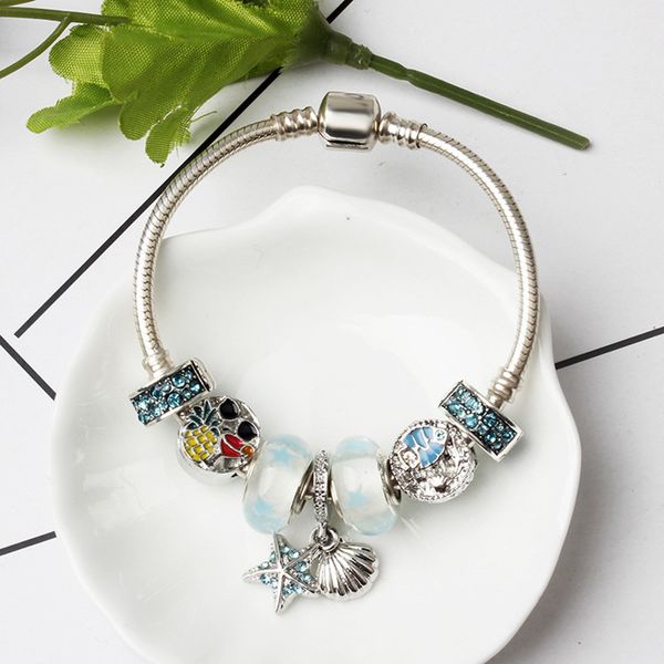 trendy metal star pendant fruit&fish pattern shell crystal bracelet 925 sterling silver fashion strand bracelet gift for women, Black
trendy metal star pendant fruit&fish pattern shell crystal bracelet 925 sterling silver fashion strand bracelet gift for women, Black