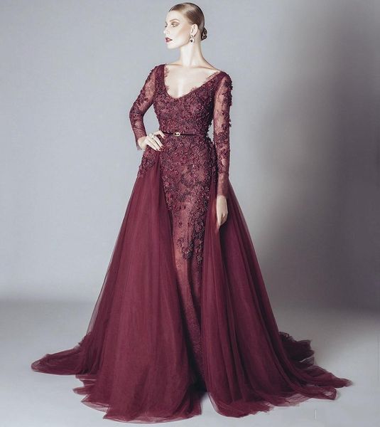 elegant backless burgundy lace formal celebrity evening dresses v neck long sleeves middle east arabic prom party gowns hh277, Black;red
elegant backless burgundy lace formal celebrity evening dresses v neck long sleeves middle east arabic prom party gowns hh277, Black;red