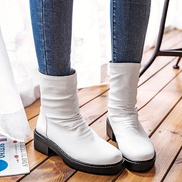 slip-on ankle boots for women round toe fashion pu leather waterproof snow boots women shoes chaussures femme drop, Black
slip-on ankle boots for women round toe fashion pu leather waterproof snow boots women shoes chaussures femme drop, Black