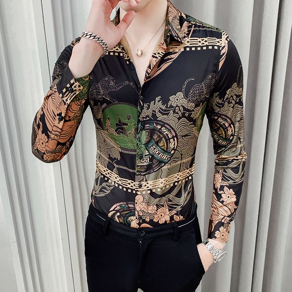 men's print long sleeve shirt latest fashion style shirt asian size 4xl vintage style, White;black
men's print long sleeve shirt latest fashion style shirt asian size 4xl vintage style, White;black