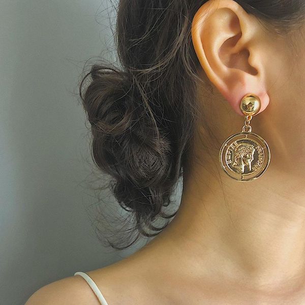 vintage metal avatar medusa portrait coin letter gold color drop earrings for women girl punk round jewelry party gifts, Silver
vintage metal avatar medusa portrait coin letter gold color drop earrings for women girl punk round jewelry party gifts, Silver