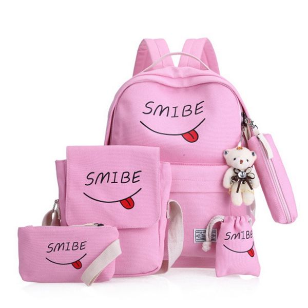 puimentiua 5cs/set women backpack canvas printing smile school bags teenage girls women's backpacks women's bag mochila mujer
puimentiua 5cs/set women backpack canvas printing smile school bags teenage girls women's backpacks women's bag mochila mujer
