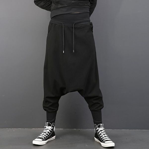 2017 new men clothing hair stylist hip hop street elastic waist low crotch pants harem pants plus size singer costumes, Black
2017 new men clothing hair stylist hip hop street elastic waist low crotch pants harem pants plus size singer costumes, Black