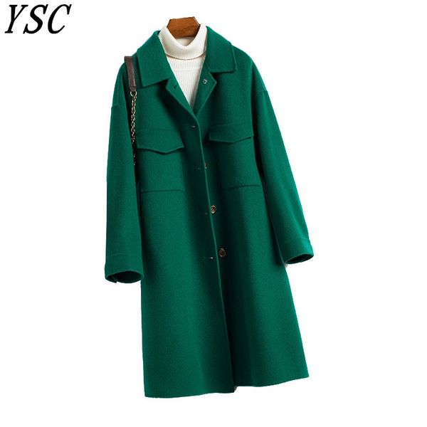 ysc handmade new design women pure wool coat turn collar loose thickening coat lengthening style pocket decoration, Black
ysc handmade new design women pure wool coat turn collar loose thickening coat lengthening style pocket decoration, Black