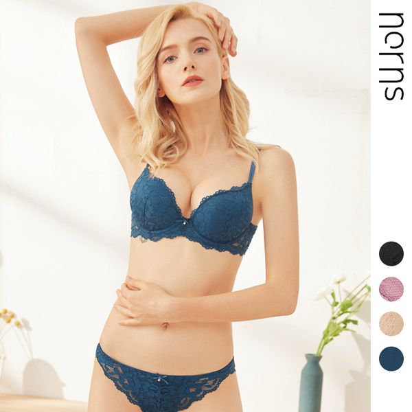 norns lace lingerie gathered bra cotton cup high-end bra set, Red;black 
norns lace lingerie gathered bra cotton cup high-end bra set, Red;black